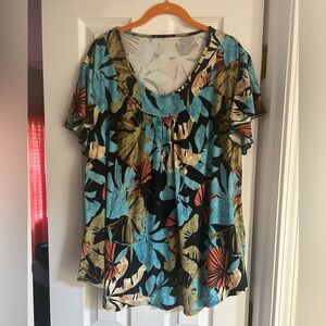 Amazon 3XL Floral Blouse NWOT